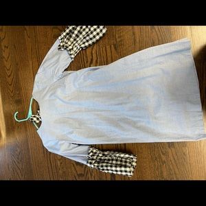 Blue asos summer dress with gingham sleeves